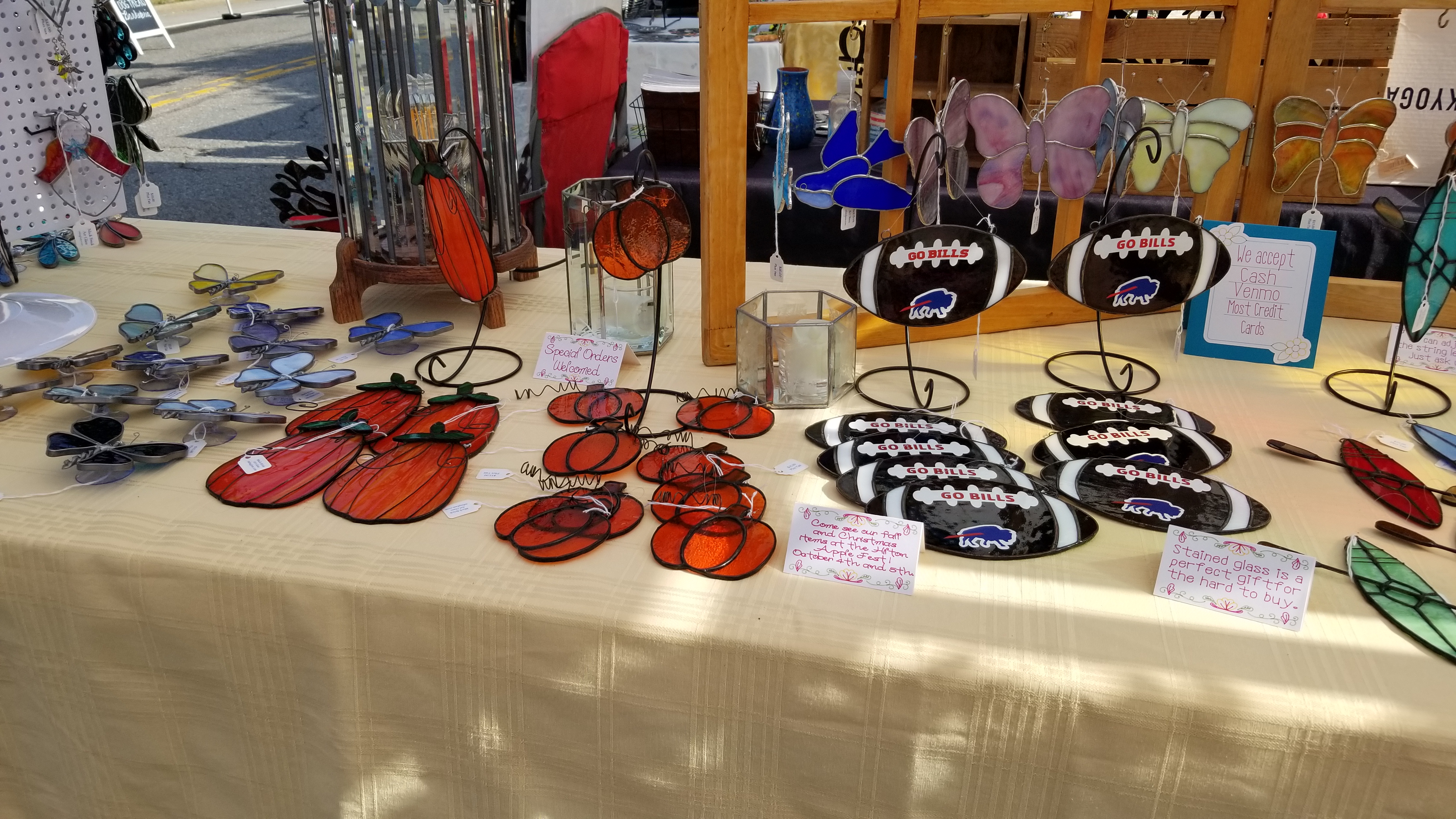 Mack Brink Art Glass festival booth