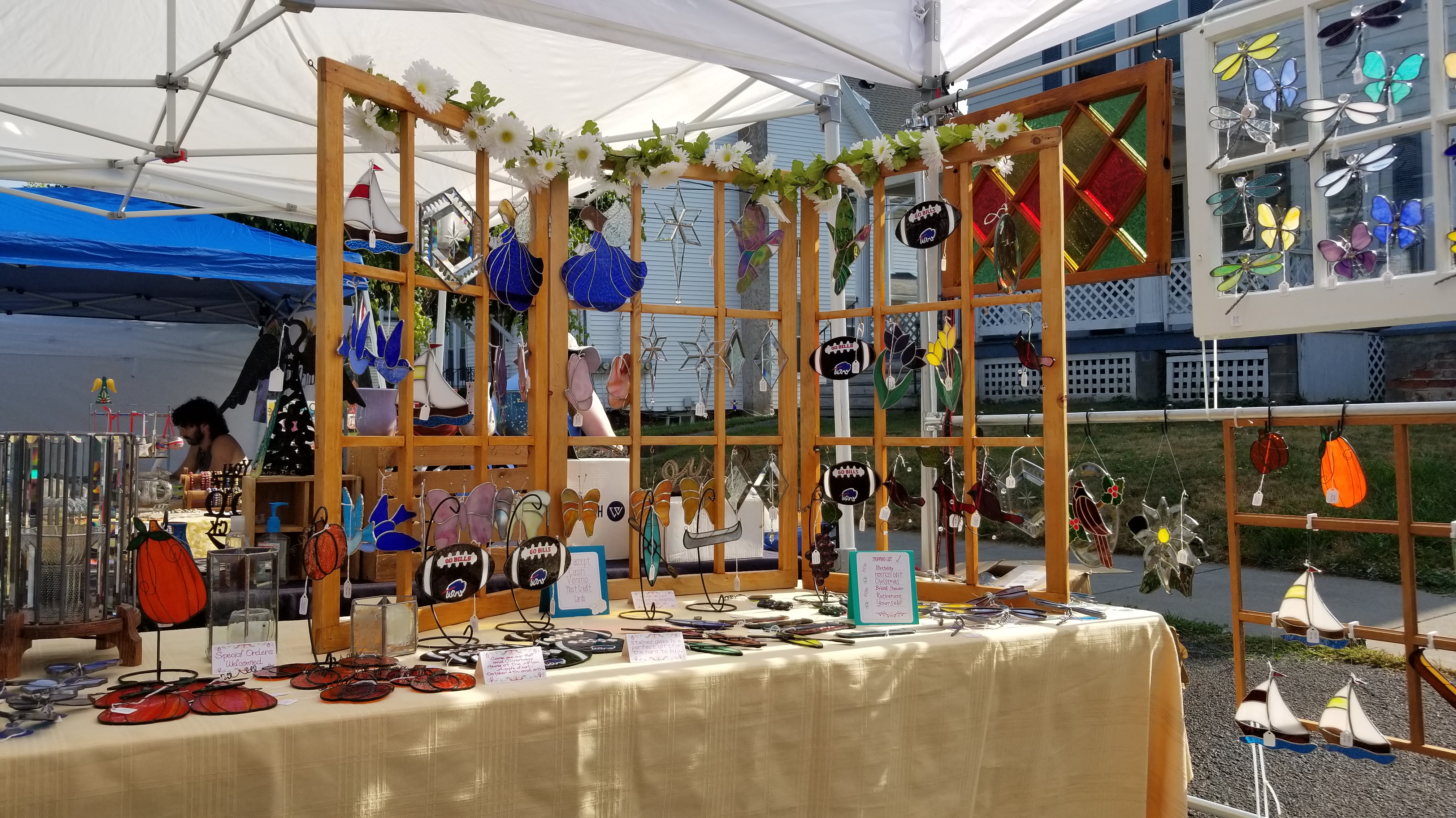Mack Brink Art Glass festival booth